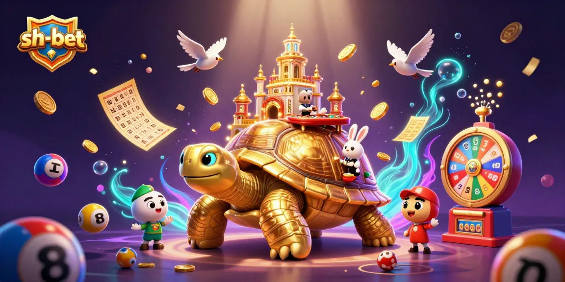 Experience winning moments at sh-bet with golden ticket surprises, lottery balls, and vibrant casino elements.