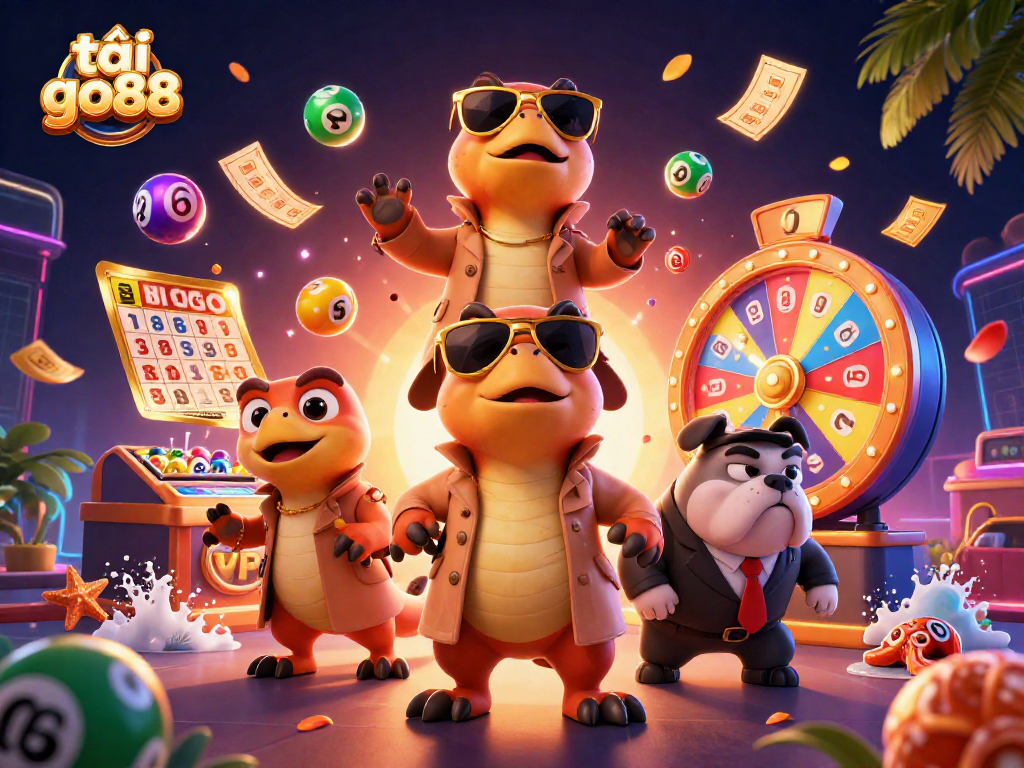 Engage with exhilarating gameplay by tải go88 in a fun, vibrant casino scene.