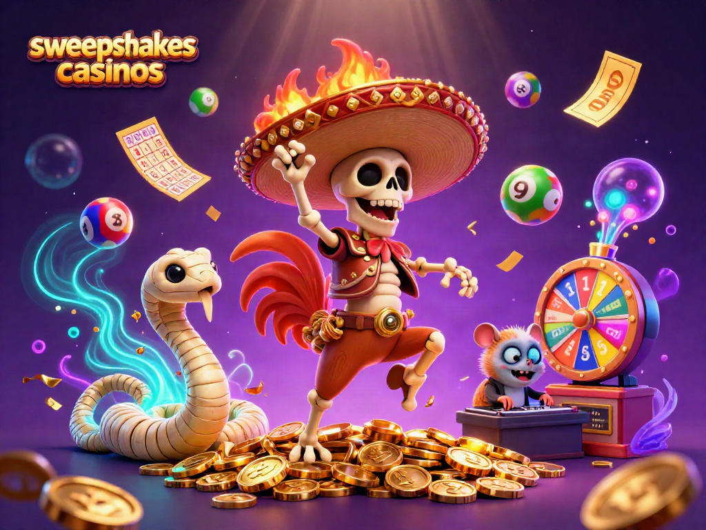 Experience excitement with sweepstakes casinos featuring dynamic characters and vibrant game elements.