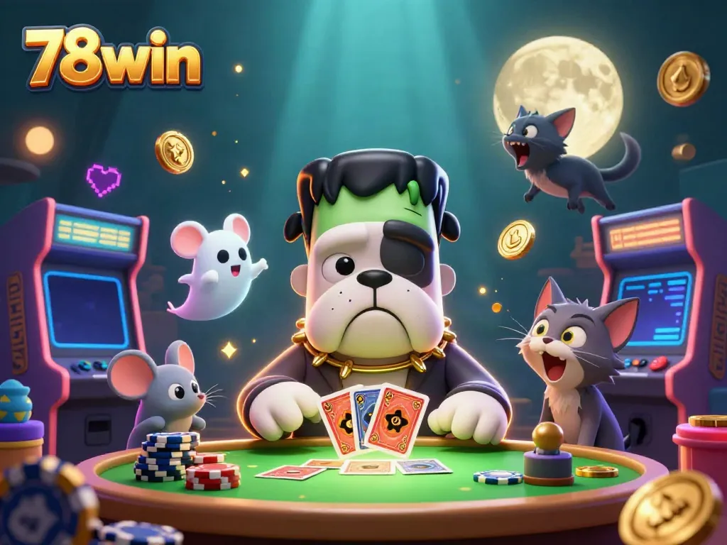 Experience thrilling gameplay with 78win's vibrant casino illustrations featuring captivating characters.