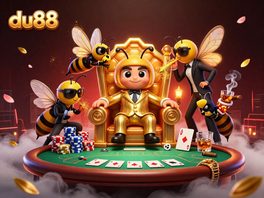 Engage in thrilling du88 gameplay with vibrant characters and casino elements in a dynamic scene.