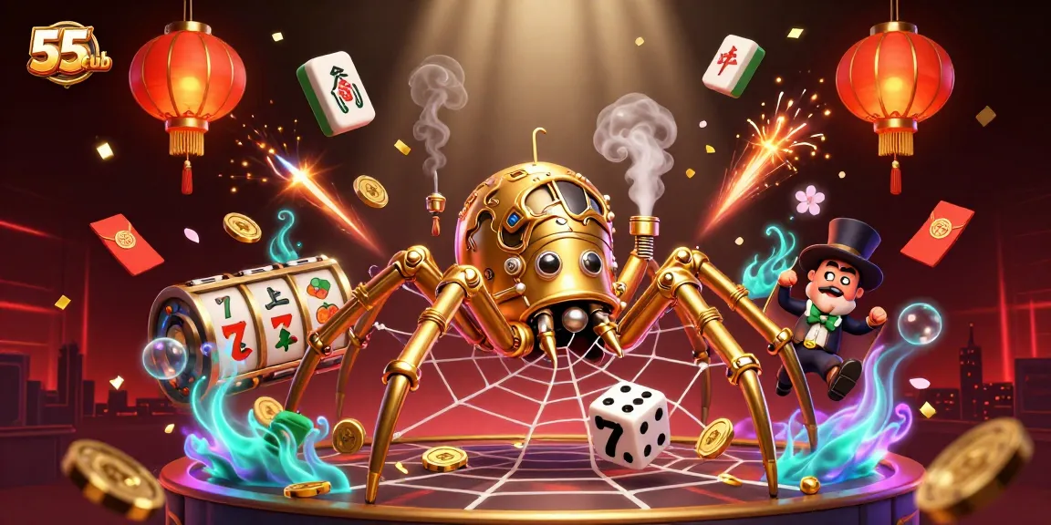 Engage with the 55club’s thrilling casino atmosphere in an ultra-detailed 3D illustration filled with excitement.