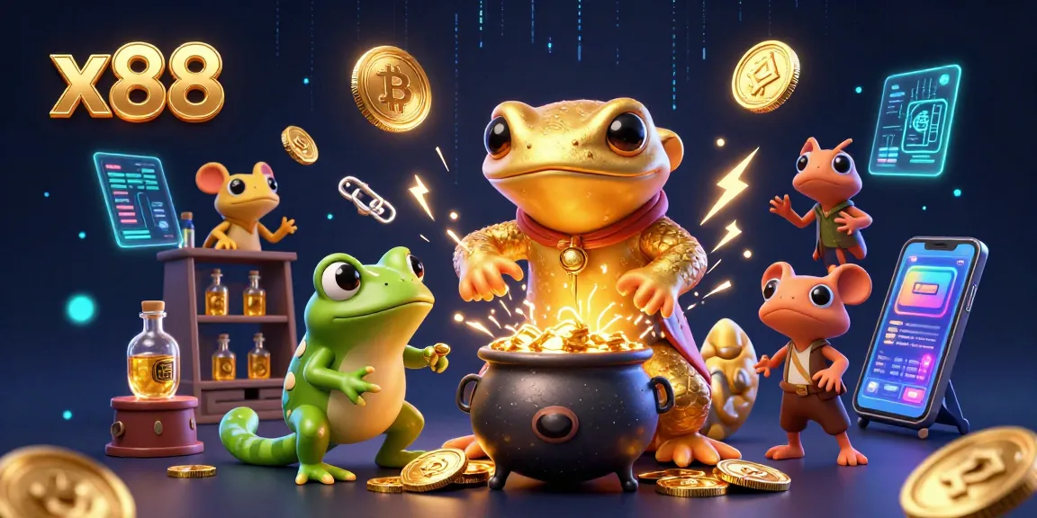 Engage in thrilling x88 gaming adventures with vibrant alchemists and crypto elements.