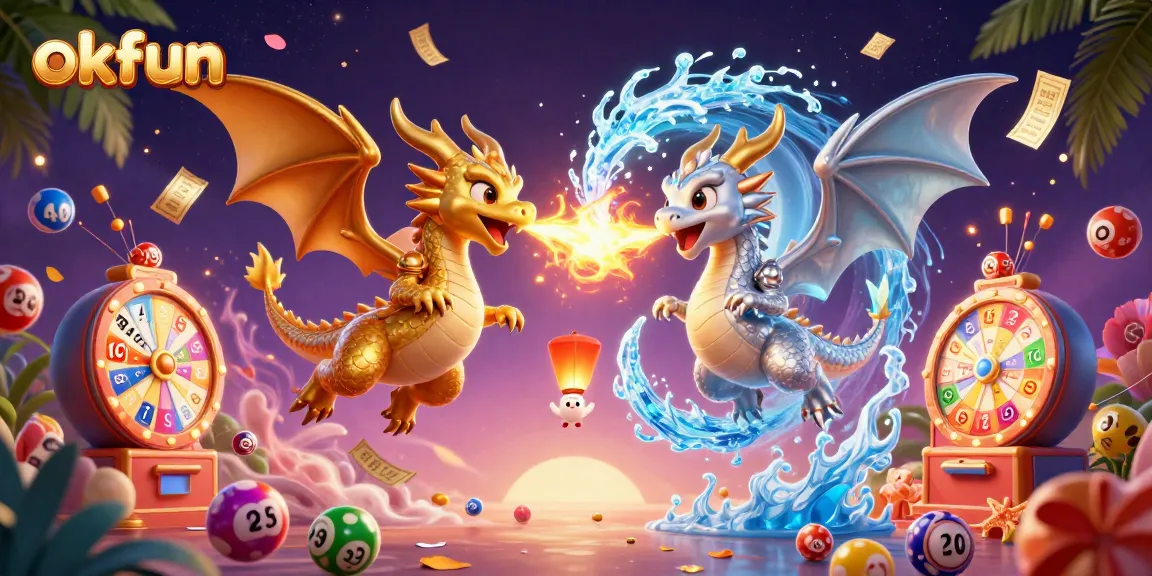 Engage in fun at an online casino with okfun featuring dynamic lottery elements and vibrant dragons.