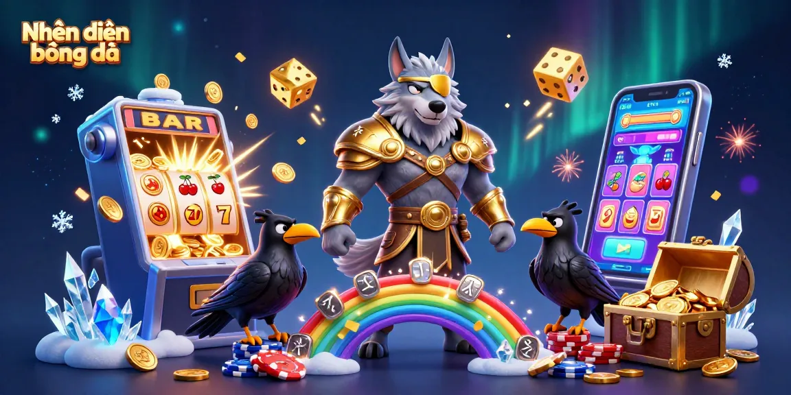 Engaging scene of Nhận định bóng đá with Norse characters amidst exploding jackpots and casino elements.