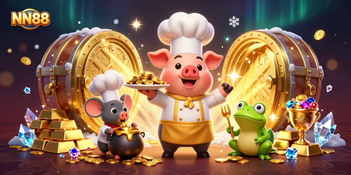 Experience the thrilling atmosphere of NN88 with vibrant characters and a rich gold theme.