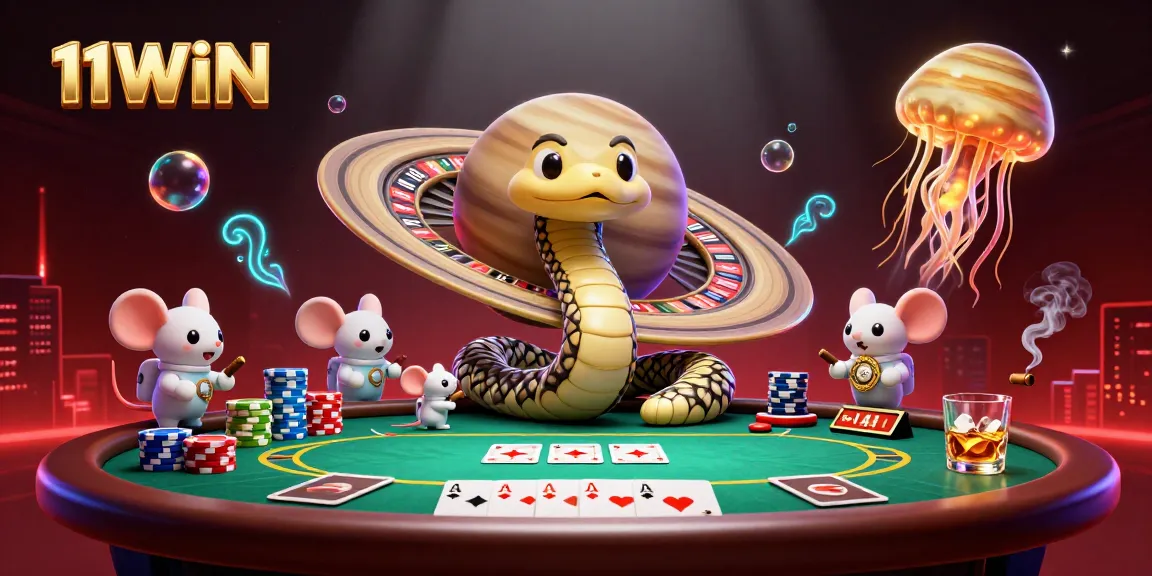 Engage with thrilling cosmic gaming at 11WIN, featuring roulette elements and vibrant poker action.