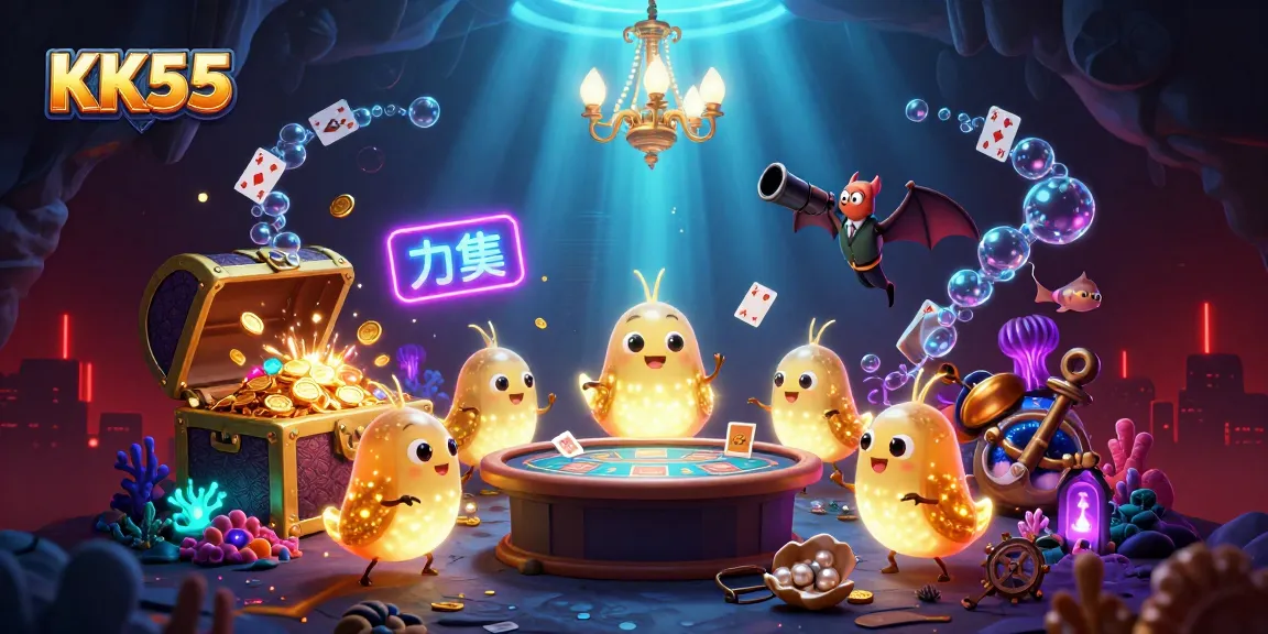 Immerse in the entertaining glow of KK55's cave casino as glowworms light the game.