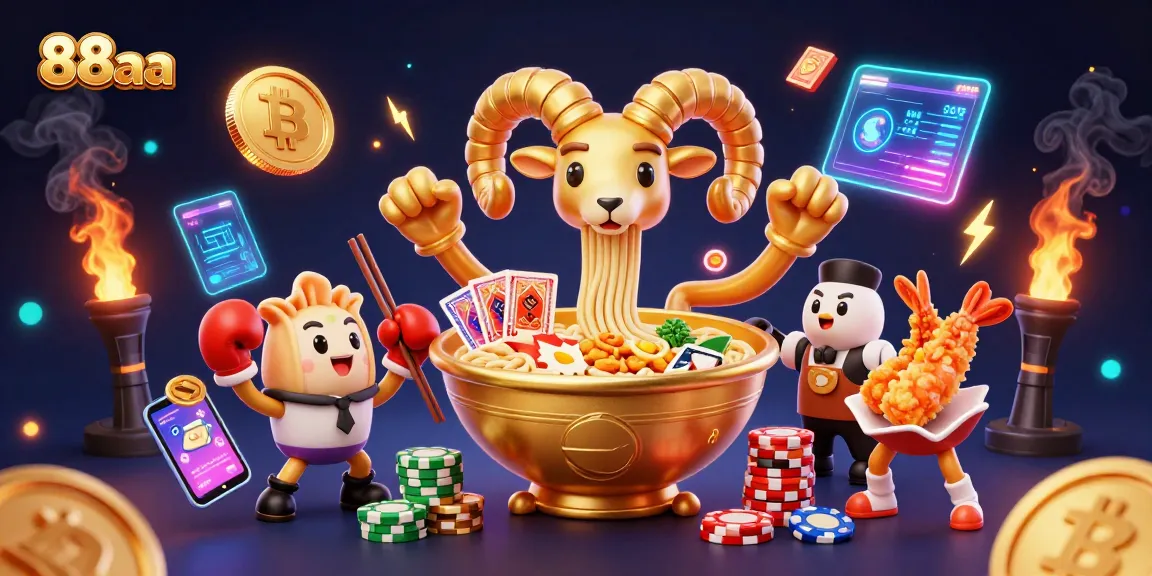 Engage in thrilling gameplay with 88aa as a golden ramen bowl dealer brings crypto to life.