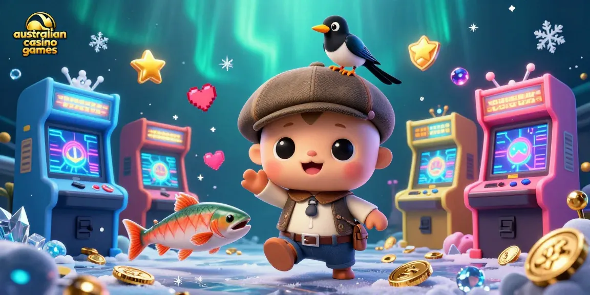 Engage in australian casino games with lively cartoon characters and colorful gaming elements.