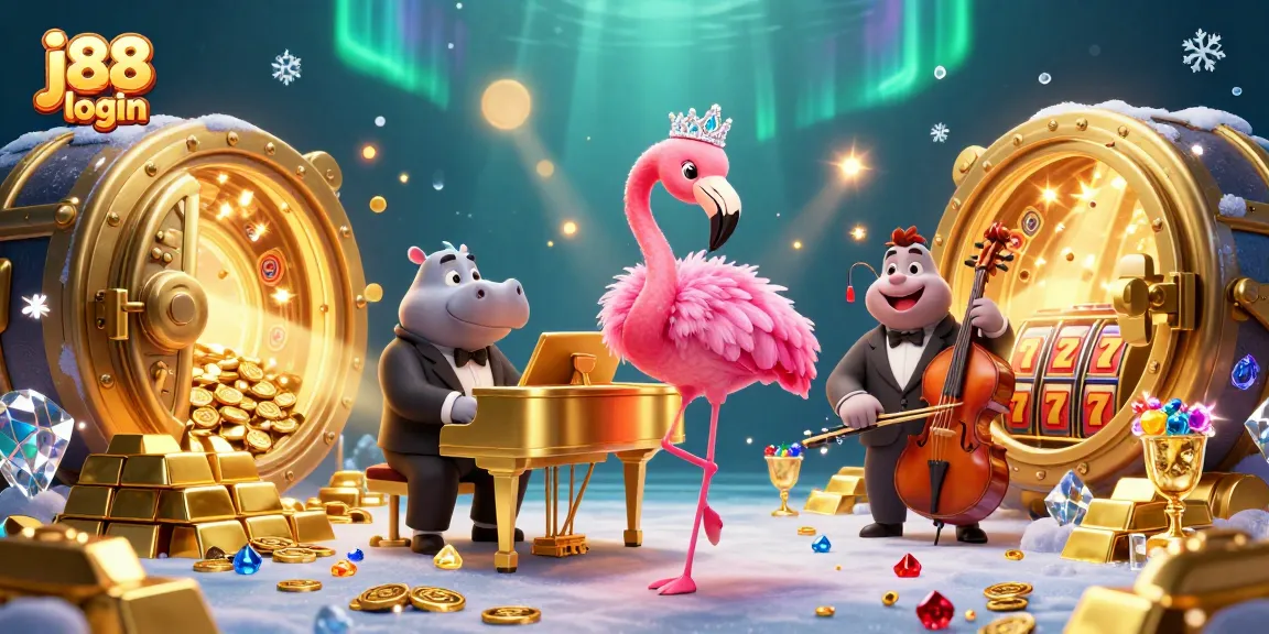 Engage with the exciting j88 login experience featuring vibrant casino elements and dynamic characters.